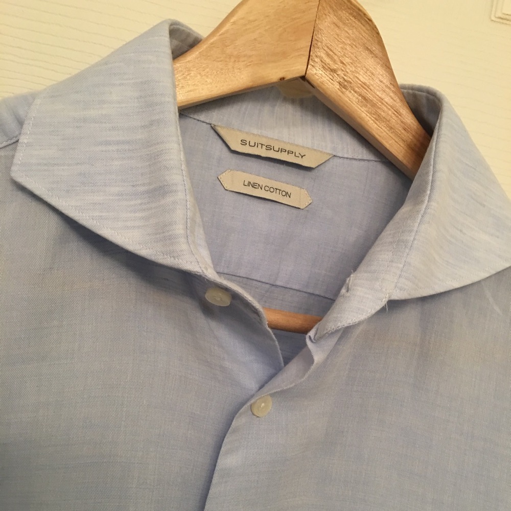 SuitSupply Cotton Linen Extra Slim Shirt - Picture 2 of 8